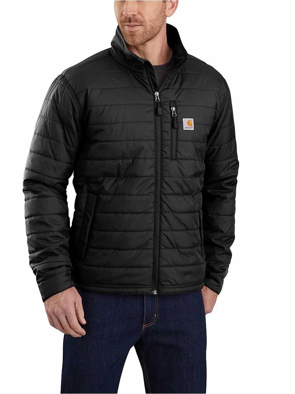 Carhartt Black Gilliam High Neck Rain Defender Quilted Puffer Jacket Medium